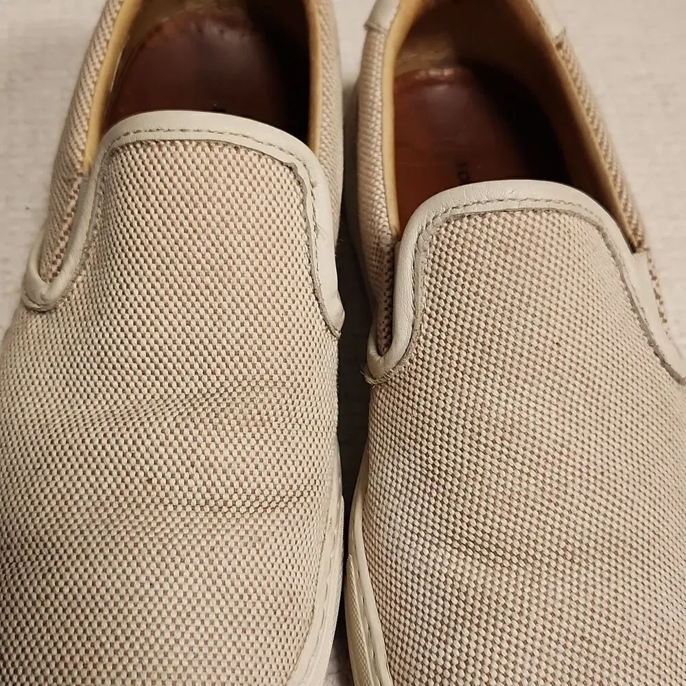 Sofie D'Hoore neutral canvas slip-on platform sneakers Sz 9